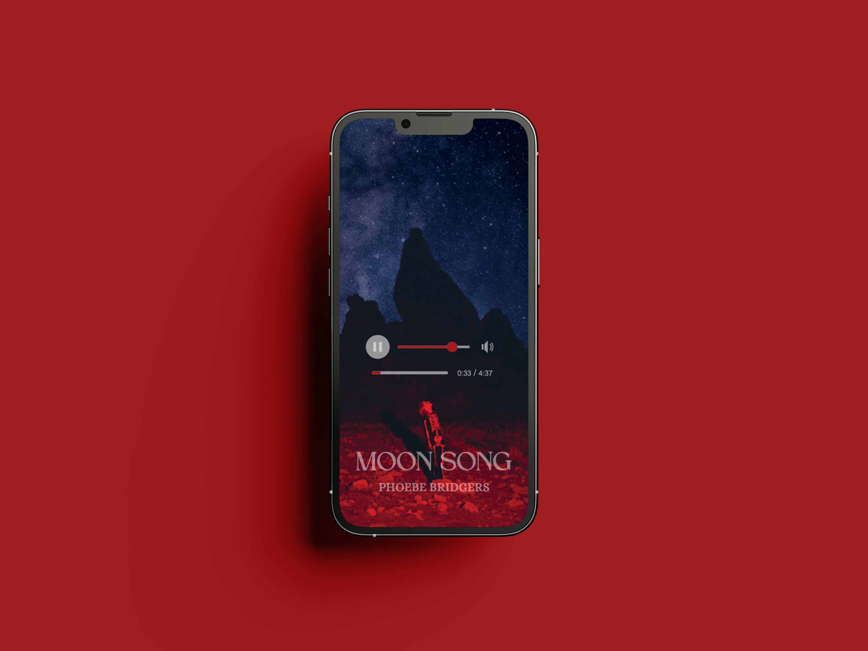 Moon Song screen mockup person holding phone